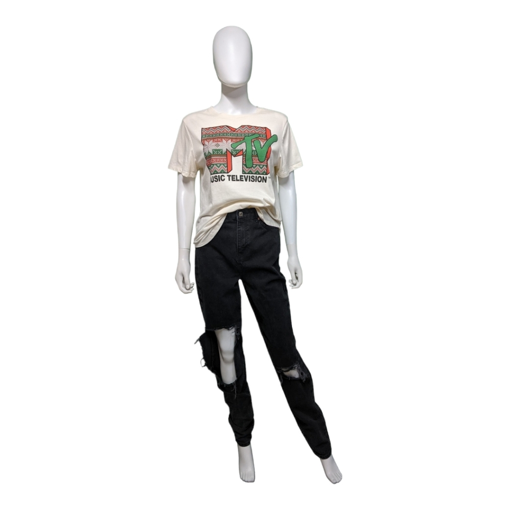 MTV Ivory Print T-Shirt, XL